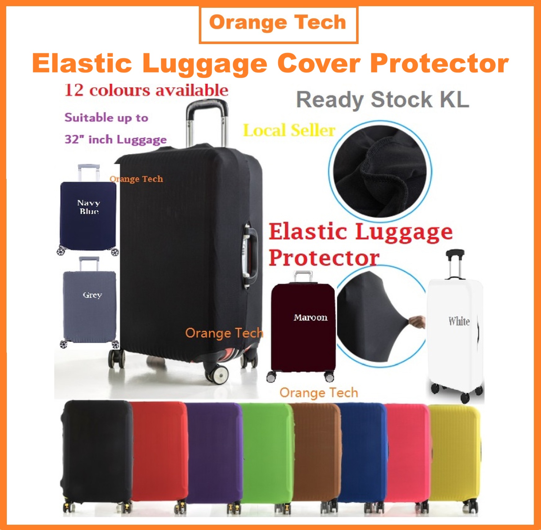 Elastic Luggage Protector Suitcase Luggage Protective Cover Dust Proof Case Protector Ready Stock KL
