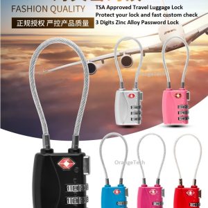 TSA Approved Travel Luggage Password Lock – 3-Digit Zinc Alloy Padlock for Suitcases & Baggage Security