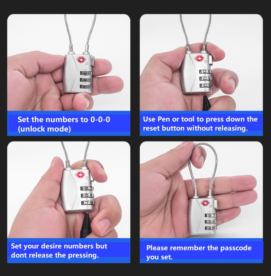TSA Approved Travel Luggage Password Lock – 3-Digit Zinc Alloy Padlock for Suitcases & Baggage Security - Image 2