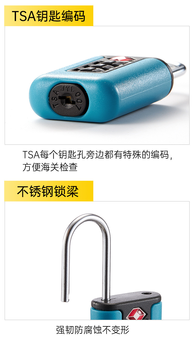 TSA Approved 3-Digit Combination Luggage Lock – Durable Zinc Alloy Travel Password Lock (Colorful) – LL26 - Image 6