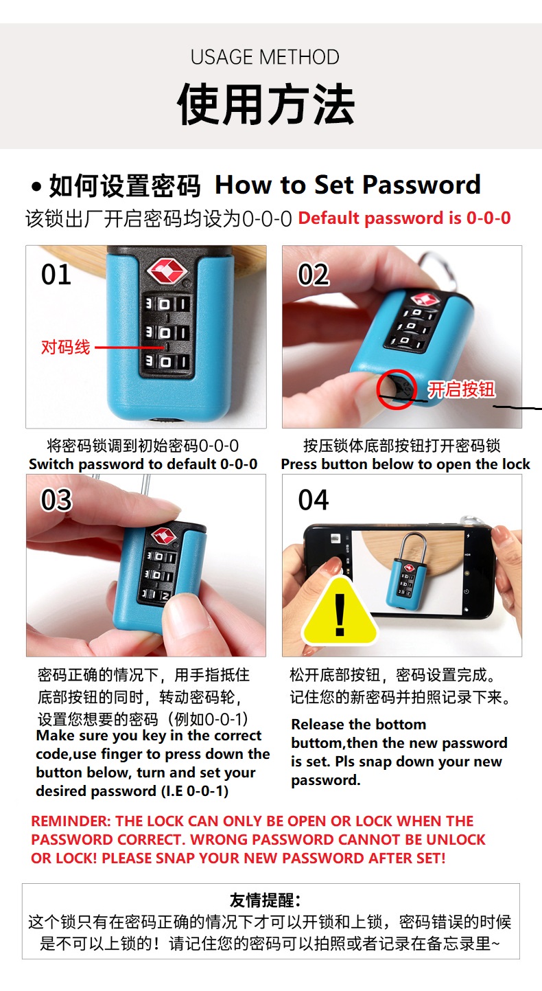 TSA Approved 3-Digit Combination Luggage Lock – Durable Zinc Alloy Travel Password Lock (Colorful) – LL26 - Image 8